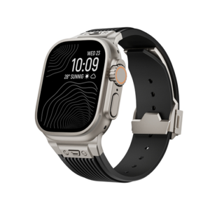 Apple Watch (42/44/SE/45/46/49mm) - DeLX&trade; Vertical-Line Titanium Rem - Sort - DeLX&trade;