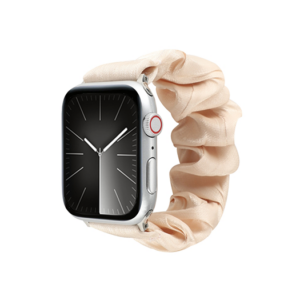 Apple Watch (42/44/SE/45/46/49mm) - Scrunchie Velour Dame Armbånd - Fersken - DeluxeCovers