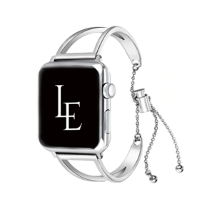 Apple Watch (38/40/SE/41/42mm) - L'Empiri&trade; Dame Stål Rem - Sølv - V-Shape
