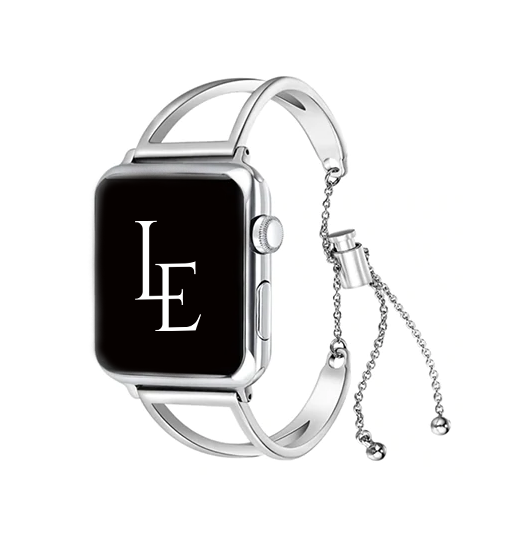Apple Watch (38/40/SE/41/42mm) - L'Empiri™ Dame Stål Rem - Sølv - V-Shape