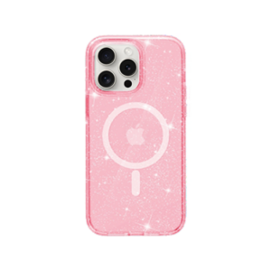 iPhone 15 Pro - DeLX&trade; Glitter Silikone Cover M. MagSafe - Pink - DeLX&trade;