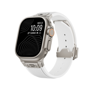Apple Watch (42/44/SE/45/46/49mm) - DeLX&trade; Vertical-Line Titanium Rem - Hvid - DeLX&trade;