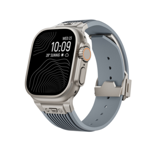Apple Watch (42/44/SE/45/46/49mm) - DeLX&trade; Vertical-Line Titanium Rem - Koksgrå - DeLX&trade;