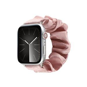 Apple Watch (38/40/SE/41/42mm) - Scrunchie Velour Dame Armbånd - Pink - DeluxeCovers