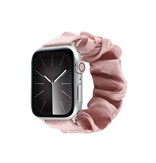 Apple Watch (42/44/SE/45/46/49mm) - Scrunchie Velour Dame Armbånd - Pink - DeluxeCovers