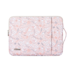 Computer/PC 15" - Rose Flowers Læder Sleeve m. hank - Pink - DeluxeCovers