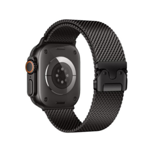 Apple Watch (42/44/SE/45/46/49mm) - Milanese Umbrella Buckle Rem - Sort - Milanese