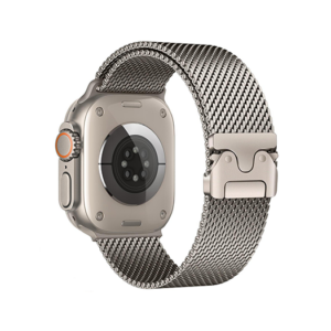 Apple Watch (42/44/SE/45/46/49mm) - Milanese Umbrella Buckle Rem - Titaniumgrå - Milanese
