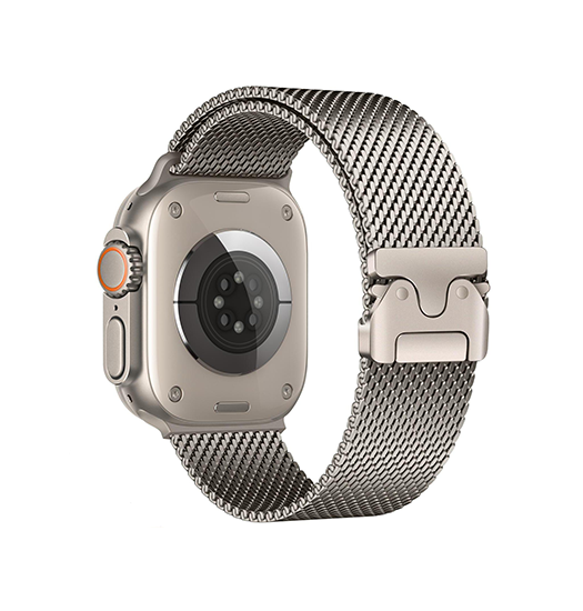 Apple Watch (42/44/SE/45/46/49mm) - Milanese Umbrella Buckle Rem - Titaniumgrå - Milanese