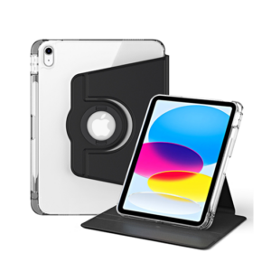 iPad Air 13" (2024/2025) - Akrylisk 360° Cover m. Stander - Sort - DeluxeCovers