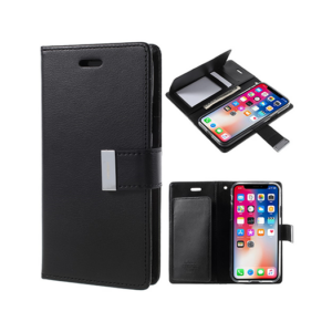 iPhone 14 Pro - MERCURY&trade; Fold Læder Etui M. Kortholder - Sort - MERCURY