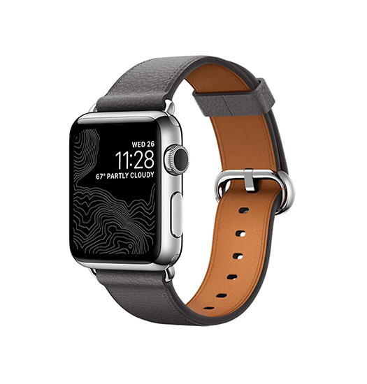 Apple Watch (42/44/SE/45/46/49mm) - Deluxe™ Classic Læder Rem - Stone - DeluxeCovers