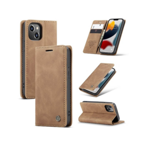 iPhone 15 Plus - CaseMe&trade; Noble Læder Etui / Pung - Brun - CaseMe