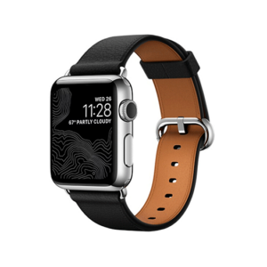 Apple Watch (38/40/SE/41/42mm) - Deluxe&trade; Classic Læder Rem - Black - DeluxeCovers