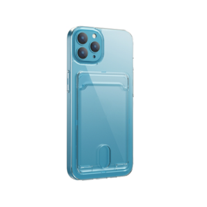 iPhone 15 Pro - DeLX&trade; Silikone Cover Med Kortholder - Gennemsigtig - DeLX&trade;