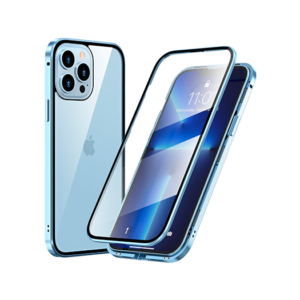iPhone 15 Pro Max - MagGuard&trade; 360 Magnetisk Cover M. Hærdet glas - Sierra Blue - CaseMe