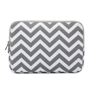MacBook 12" - LiSEN&trade; - Wavy Canvas Sleeve - Grå/Hvid - LISEN