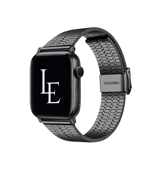 Apple Watch (38/40/SE/41/42mm) - L'Empiri™ Marbella Rustfrit Stål Rem - Sort - L'Empiri™