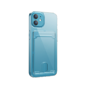 iPhone 12 - DeLX&trade; Silikone Cover Med Kortholder - Gennemsigtig - DeLX&trade;