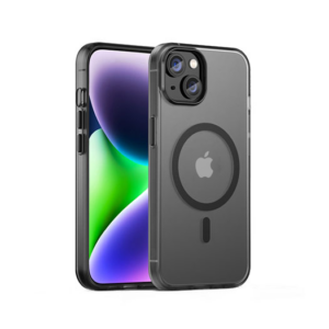 iPhone 15 - DeLX&trade; Translucent MagSafe Silikone Cover - Sort - DeLX&trade;