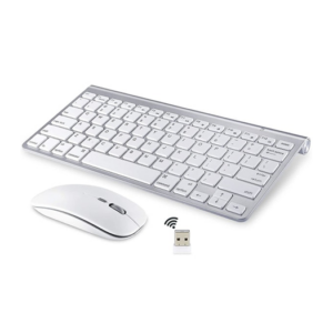 Tastatur & Mus - Trådløst Kombo - USB-A (Engelsk layout) - Hvid - DeluxeCovers