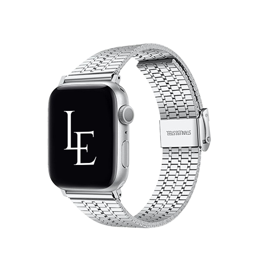 Apple Watch (42/44/SE/45/46/49mm) - L'Empiri™ Marbella Rustfrit Stål Rem - Sølv - L'Empiri™