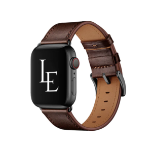 Apple Watch (42/44/SE/45/46/49mm) -  L'Empiri&trade; Verona Ægte Læder Rem - Mørkebrun - Verona