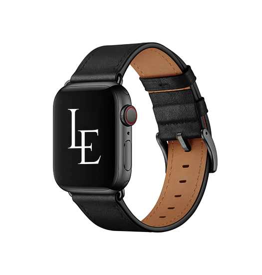 Apple Watch (38/40/SE/41/42mm) - L'Empiri™ Verona Ægte Læder Rem - Mat Sort - Verona