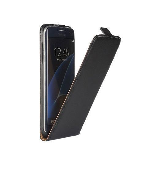 Samsung Galaxy S7 Edge - Diary Læder Etui M. Flip - Sort - DeluxeCovers