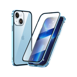 iPhone 15 - MagGuard&trade; 360 Magnetisk Cover M. Hærdet glas - Sierra Blue - CaseMe