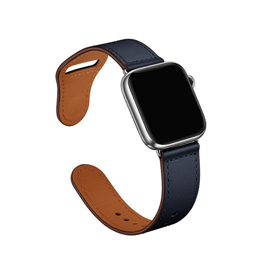 Apple Watch (38/40/SE/41/42mm) - FINESSE Ægte Læder Rem - Navy - FINESSE