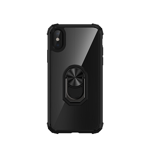 iPhone X/Xs - Cover M. Ring & Magnetisk Kickstand - Sort - DeluxeCovers