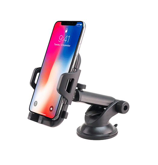 DeLX™ Mobilholder med arm og sugekop - Sort - DeluxeCovers