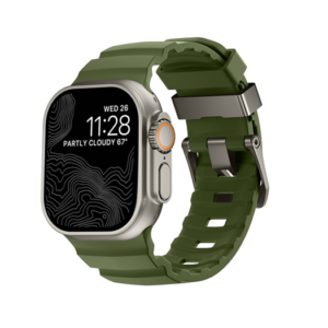 Apple Watch (42/44/SE/45/46/49mm) - Wild Buckle&trade; Silikonerem - Army grøn - 4Run