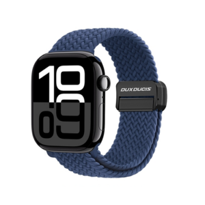 Apple Watch (42/44/SE/45/46/49mm) - DUX DUCIS&trade; Interwoven Nylon Rem - Storm Blå - DUX DUCIS
