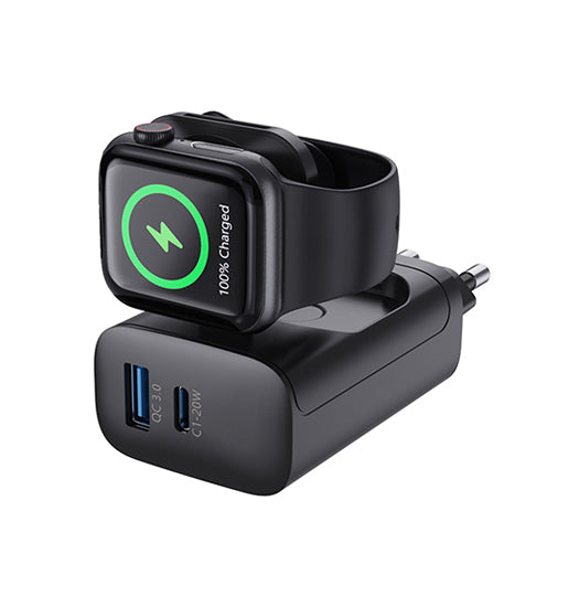 Apple Watch - MagCold® Trådløs Oplader & Vægoplader - 23W - Sort - DeluxeCovers