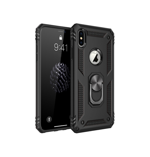 iPhone XS Max - NX Pro™ Armor Cover m. Ring Holder - Sort - NX PRO