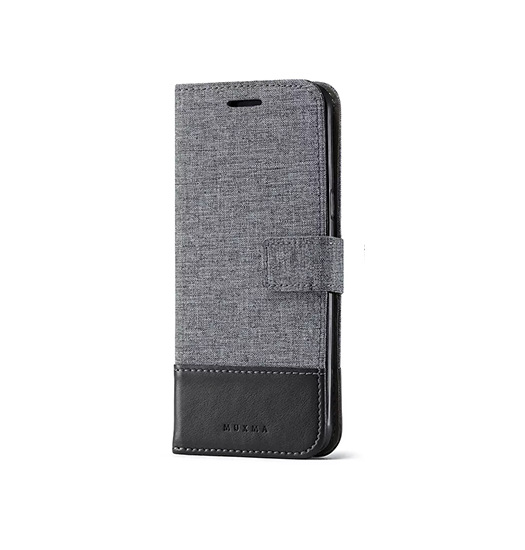 Samsung Galaxy S8+ (Plus) - Muxma Premium Flip Stof Etui - Sort - Muxma