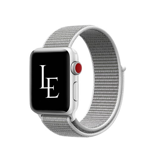 Apple Watch (42/44/SE/45/46/49mm) - L'Empiri™ Nylon Velcro Rem - Sølv - L'Empiri™