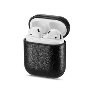 AirPods (1/2) | Realike&trade; Retro Læder Taske/Etui - Sort - Realike
