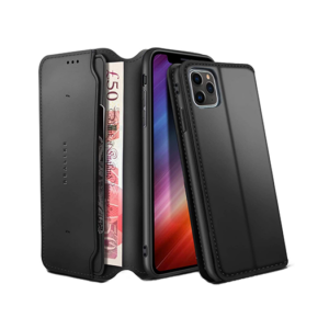 iPhone 11 Pro Max - Realike&trade; Folio Læder Cover M. Kortholder - Sort - Realike
