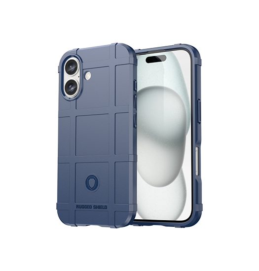 iPhone 16 - RUGGED SHIELD™ Stødsikkert Håndværker Cover - Navy - RUGGED SHIELD
