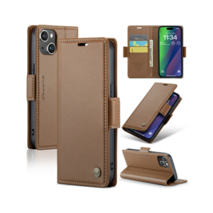 iPhone 15 Plus - CaseMe&trade; Neo Læder Cover / Pung - Brun - CaseMe