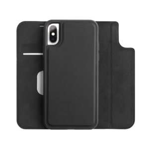iPhone XS Max - FolioPro 2-i-1 Etui M. Magnetisk Aftageligt Cover - Sort - DELUXE