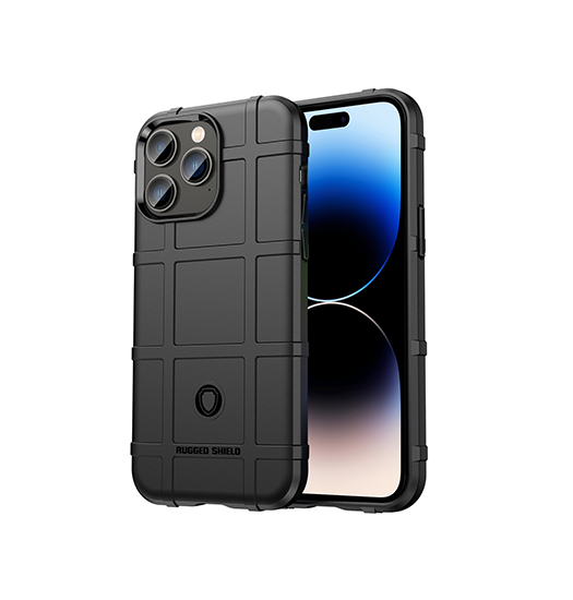 iPhone 15 Pro Max - RUGGED SHIELD™ Stødsikkert Håndværker Cover - Sort - RUGGED SHIELD