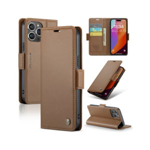 iPhone 15 Pro Max - CaseMe&trade; Neo Læder Cover / Pung - Brun - CaseMe