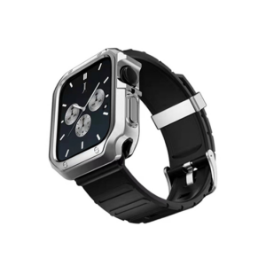 Apple Watch (41mm) - K2&trade; Stødsikkert Håndværker Rem / Cover - Sølv/Sort - NX PRO