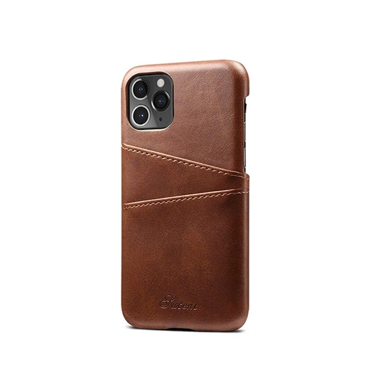 iPhone 11 Pro - NX Design™ Læder Cover M. Kortholder - Brun - NX Design