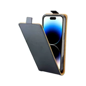 iPhone 15 - Diary Vertikal Læder FlipCover Etui - Sort - Diary Vertikal