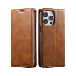 iPhone 13 Pro Max - Suteni® Heritage Oil Læder Flipcover - Brun - Suteni